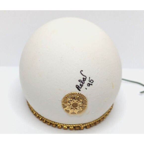 Christmas Egg Beautiful Golden Angel Ornament Holiday Tree Decoration Vintage - Picture 9 of 9